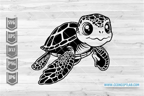 Adorable Aquatic Amigos: Unleash Your Creativity with Cute Sea Turtle SVG - A Delightful Addition to Your Crafting Arsenal!