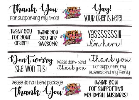Download Cute Set of 10 Thank You Stickers Files DXF Files