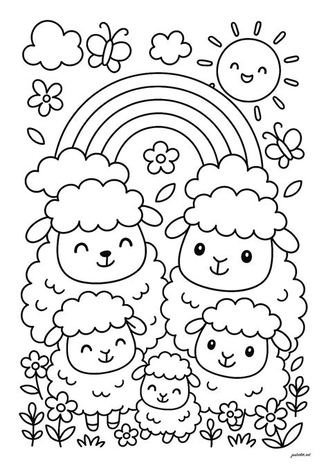 Cute Sheep Coloring Pages