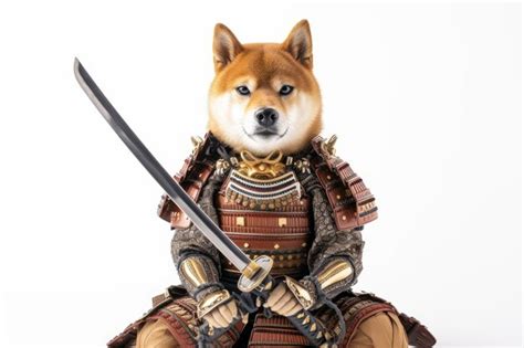 Cute Shiba Inu Dog Samurai Warrior Stock Vector (Royalty Free) 1929189650