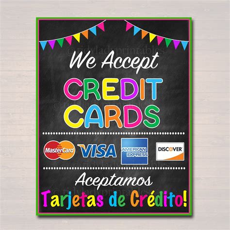 Cute Sign We Accept Credit Cards