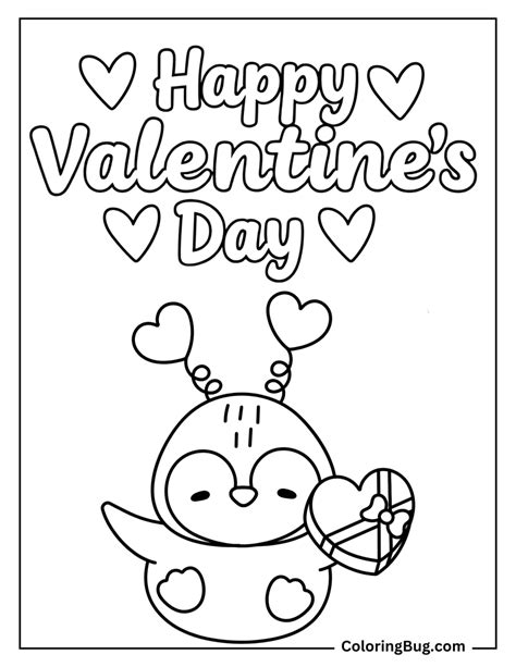 Cute Simple Valentines Day Coloring Pages