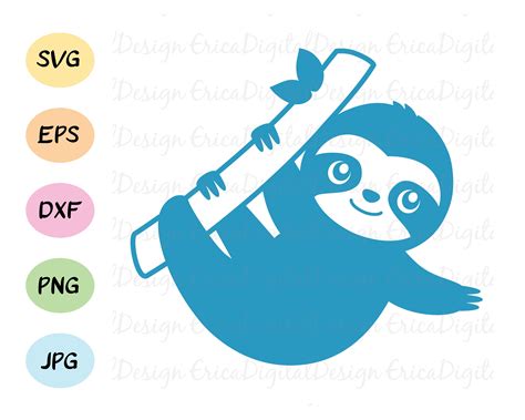 Download Cute Sloth Cricut SVG DXF Files