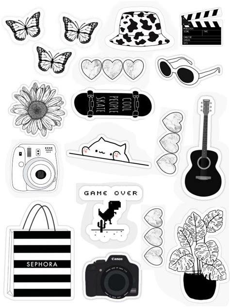 Cute Stickers Printable Black And White