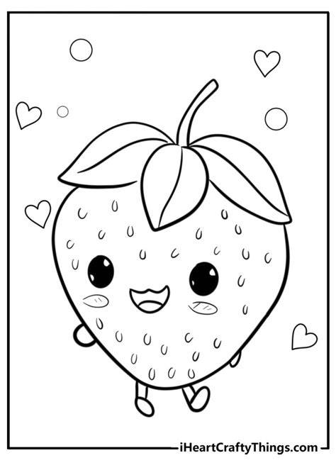 Cute Strawberry Coloring Page