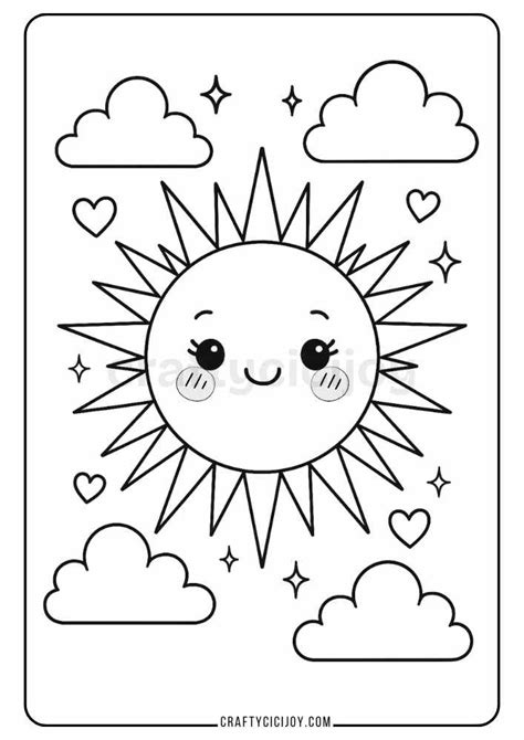 Cute Sunshine Coloring Page
