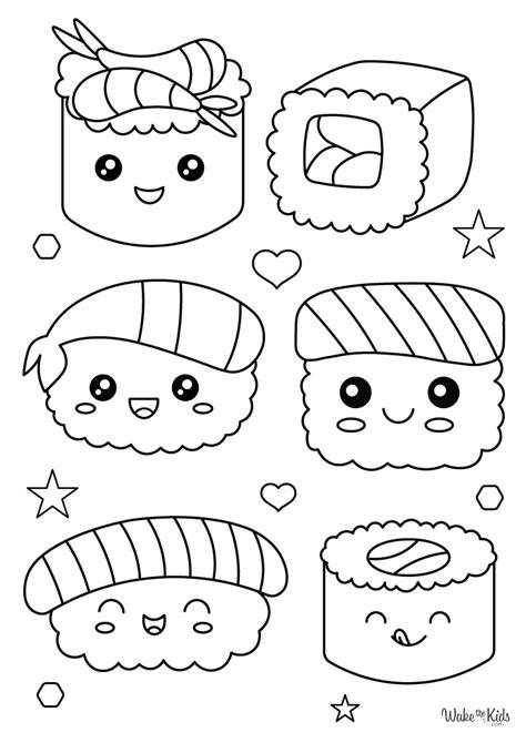 Cute Sushi Coloring Pages