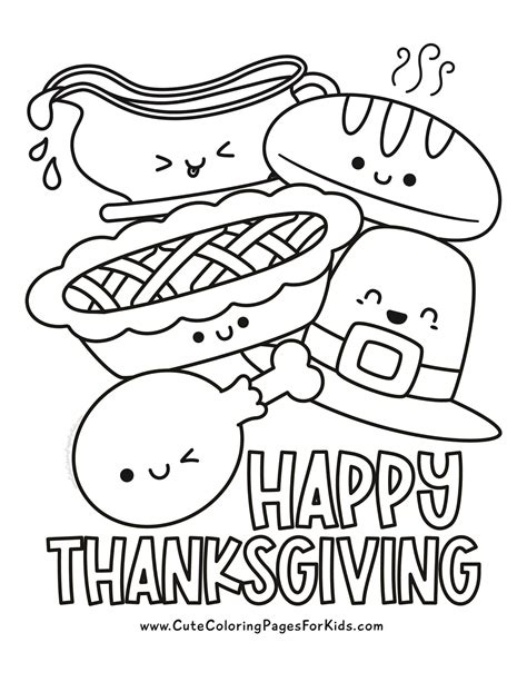 Cute Thanksgiving Coloring Pages Free