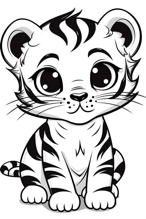 Cute Tiger Coloring Pages