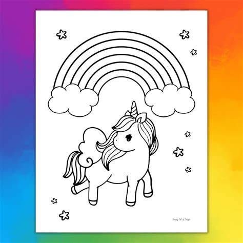 Cute Unicorn Rainbow Coloring Pages