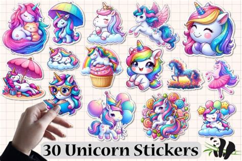 Download Cute Unicorn Stickers Bundle Crafts