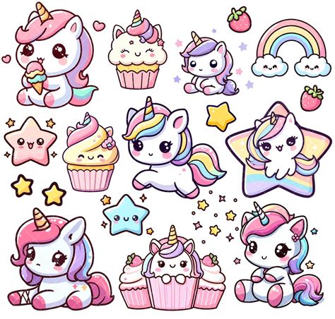 Download Cute Unicorn Stickers Bundle Images