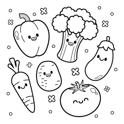 Cute Vegetable Coloring Pages