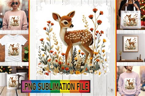 Download Cute Watercolor Deer. Sublimation Design DXF Files