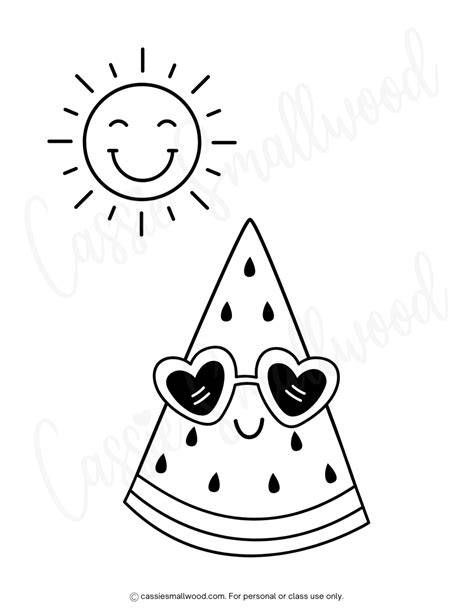 Cute Watermelon Coloring Pages