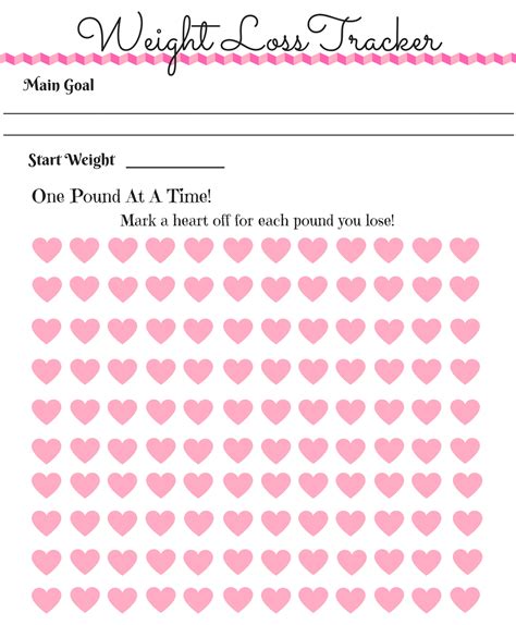 Cute Weight Loss Tracker Printable Free