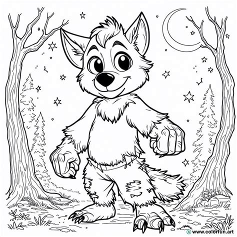 Cute Werewolf Coloring Pages