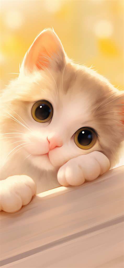 Cute cat drawing wallpaper