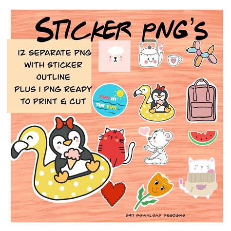 Download Cutesy Print and Cute Sticker Bundle Images