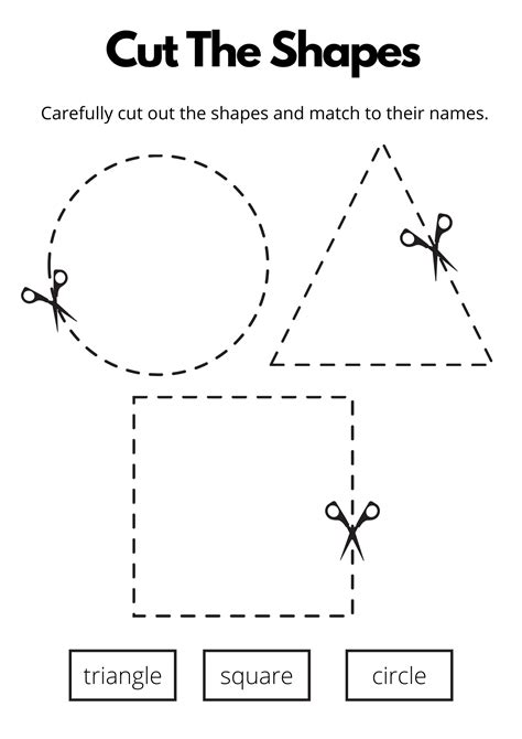 Cutting Out Shapes Worksheets