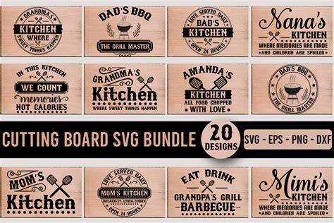 Revamp your Kitchen Décor with these Exquisite Cutting Board Designs - SVG Files at your Fingertips!
