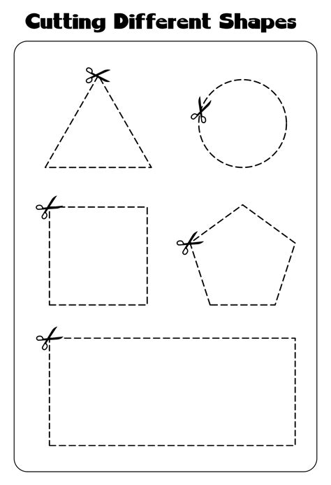 Cutting Shapes Worksheet