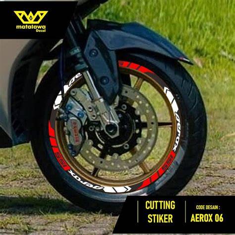 Cutting Sticker Aerox 155 Merah
