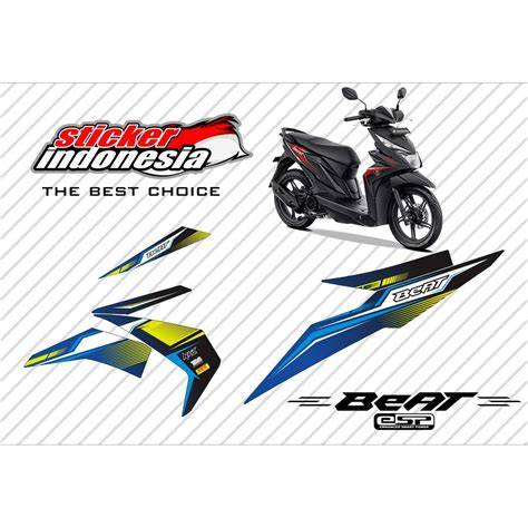 Cutting Sticker Beat Fi Biru Putih