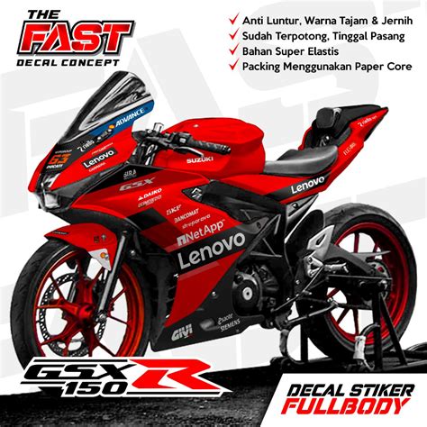 Cutting Sticker Gsx R150 Merah