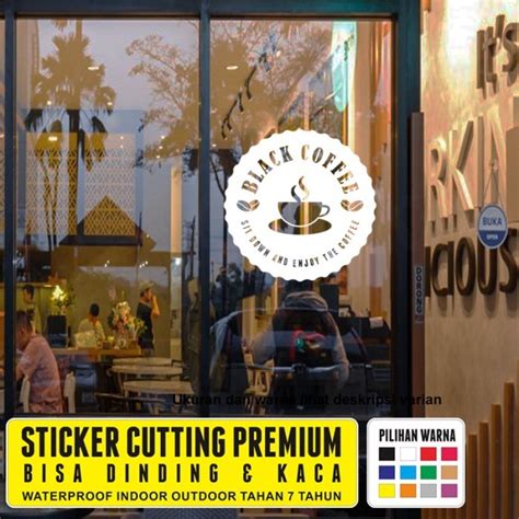 Cutting Sticker Kaca Cafe