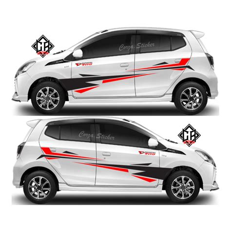 Cutting Sticker Mobil Ayla Putih