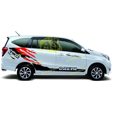 Cutting Sticker Mobil Calya Putih