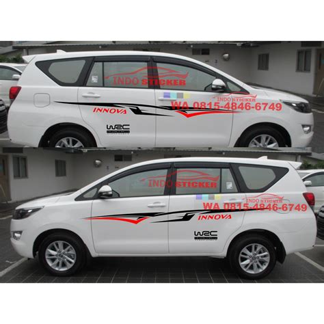 Cutting Sticker Mobil Innova Putih