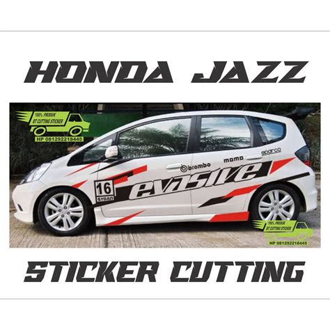 Cutting Sticker Mobil Jazz Putih