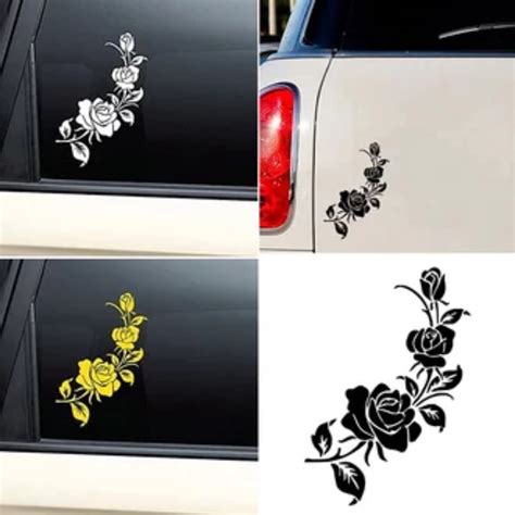 Cutting Sticker Mobil Motif Bunga