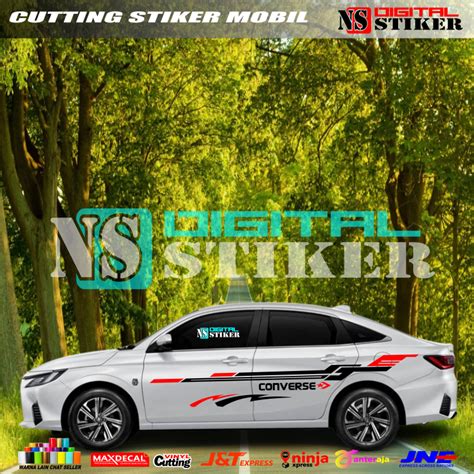 Cutting Sticker Mobil Sedan Vios Silver