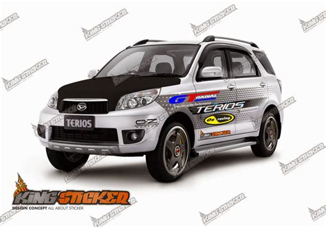 Cutting Sticker Mobil Terios Putih