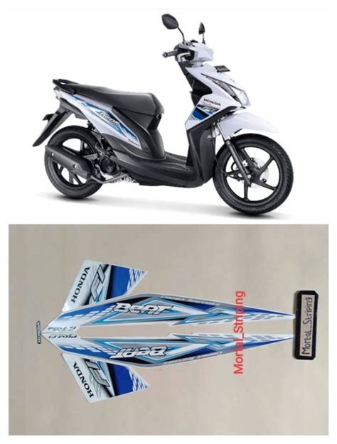 Cutting Sticker Motor Beat Biru Putih