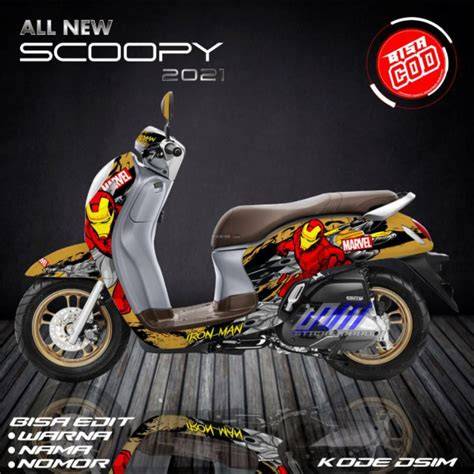 Cutting Sticker Scoopy Hitam Coklat