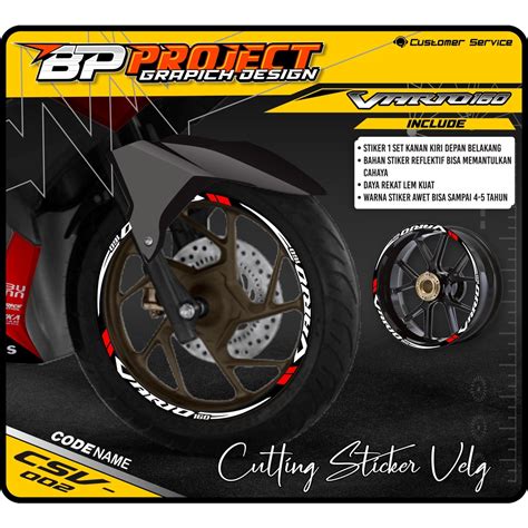 Cutting Sticker Velg Vario