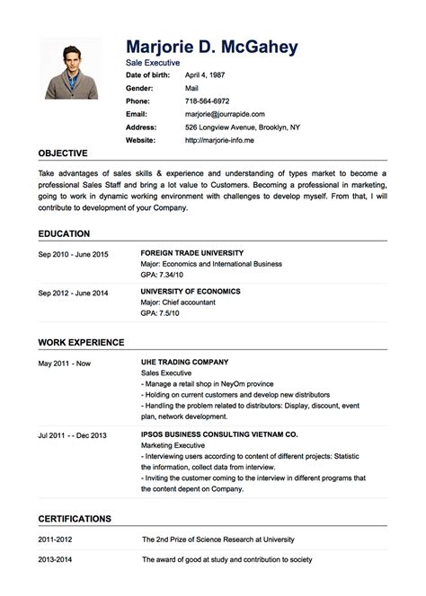 Cv And Resume Examples