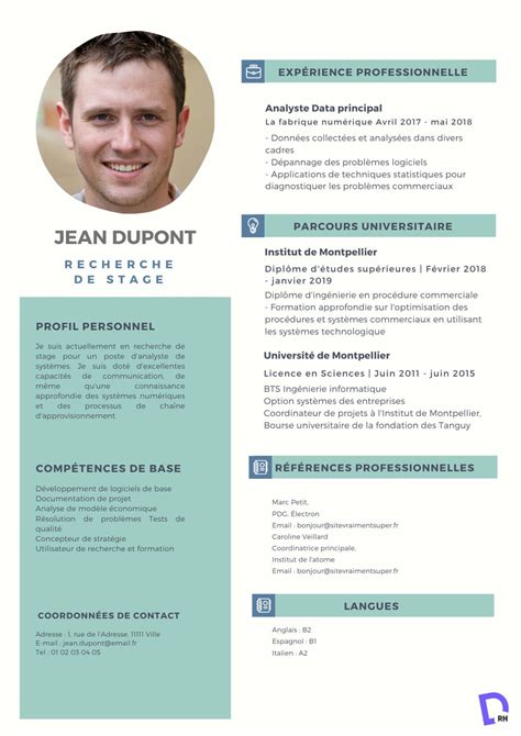 Cv Recherche De Stage