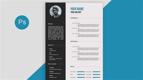 Cv Resume Template Design Tutorial