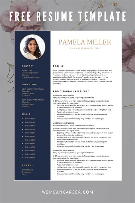 Cv Sample Downloadable Editable Free Resume Templates