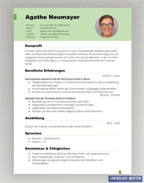 Cv Template Deutsch