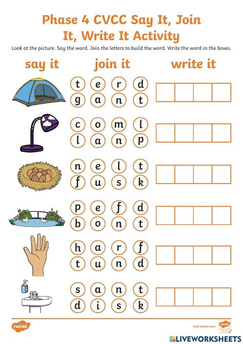 Cvcc Words Worksheets