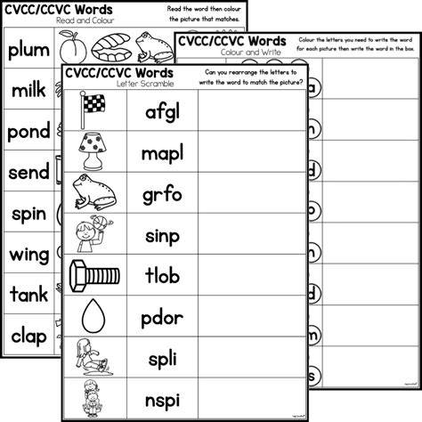Cvcc Words Worksheets – Free Printable Practice Sheets Pdf - Great Research