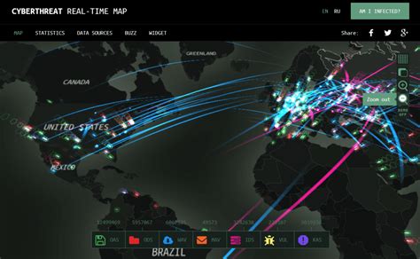 Cyber threat real time maps