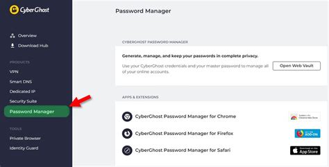 CyberGhost password manager