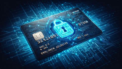 Digital lock symbol over a credit card representing data security